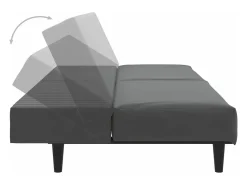 Sofá|vidaxl Sofá-cama de 2 lugares veludo -escuro Cinzento