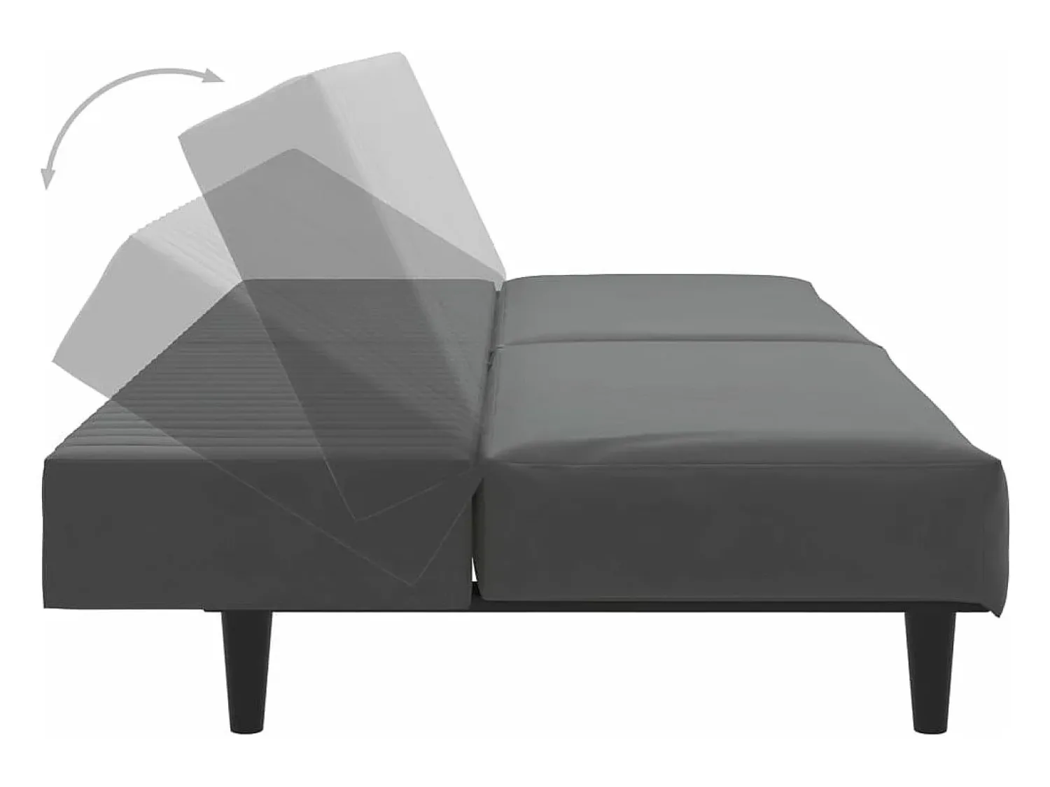 Sofá|vidaxl Sofá-cama de 2 lugares veludo -escuro Cinzento