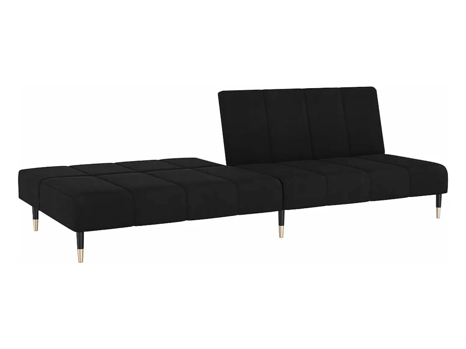 Clearance Sofá-cama de 2 lugares veludo PT804521 Preto