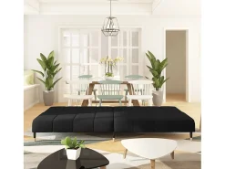 Clearance Sofá-cama de 2 lugares veludo PT804521 Preto