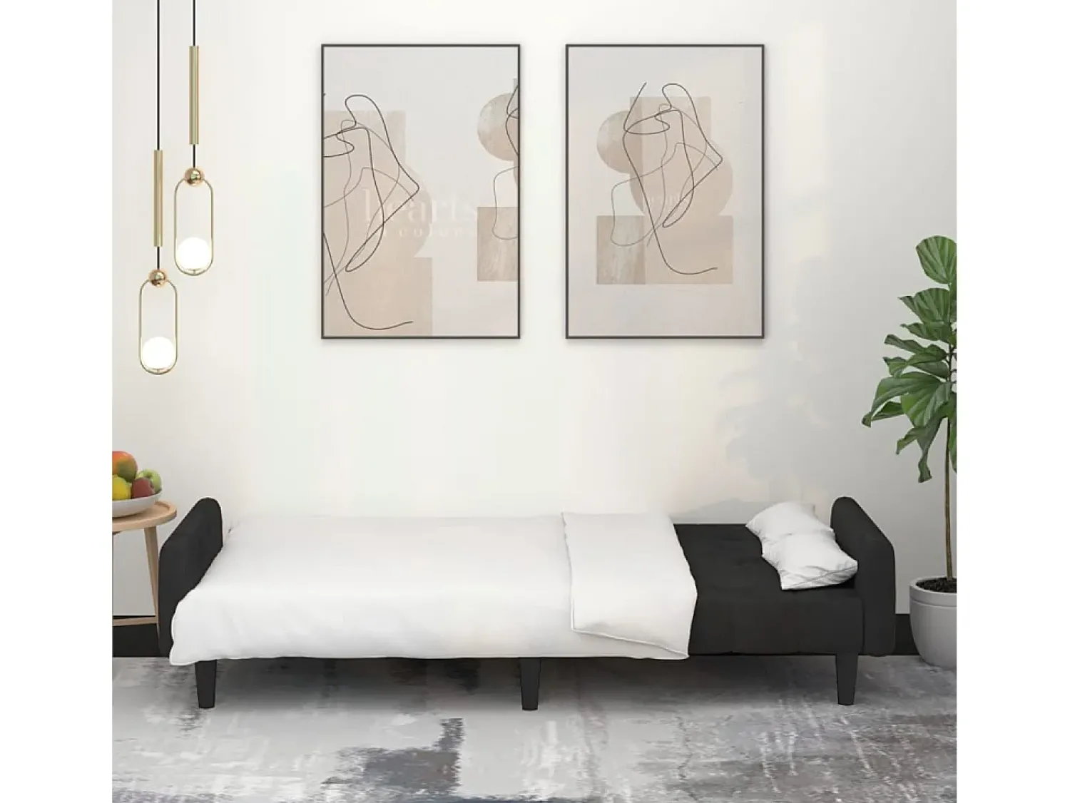 Discount Sofá-cama de 2 lugares veludo PT895171 Preto