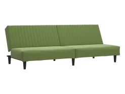 Sofá-cama de 2 lugares veludo -claro PT650808^ Sofá