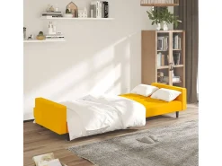 Sofá* Sofá-cama de 2 lugares veludo PT159730 Amarelo