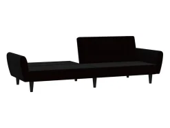 Sofá* Sofá-cama de 2 lugares veludo PT371994 Preto