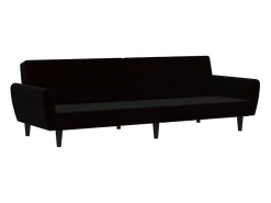 Sofá* Sofá-cama de 2 lugares veludo PT371994 Preto