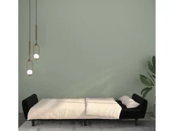 Sofá* Sofá-cama de 2 lugares veludo PT371994 Preto
