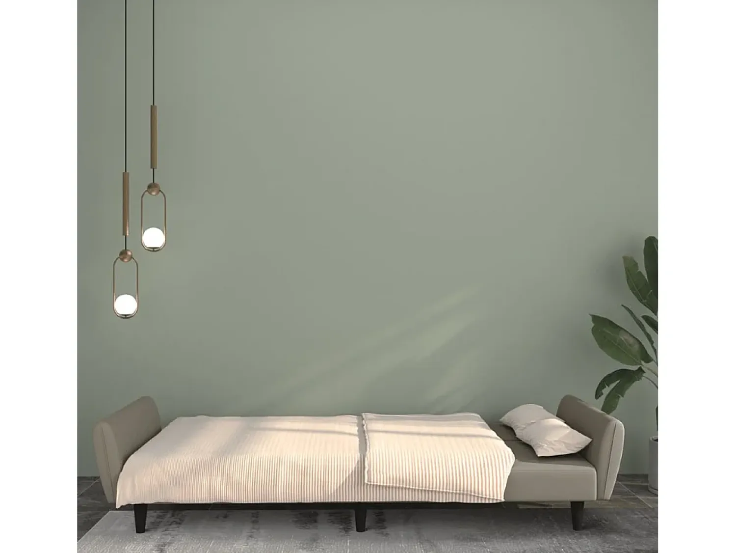 Sofá| Sofá-cama de 2 lugares veludo cinzento-claro PT226566 Cinzento claro