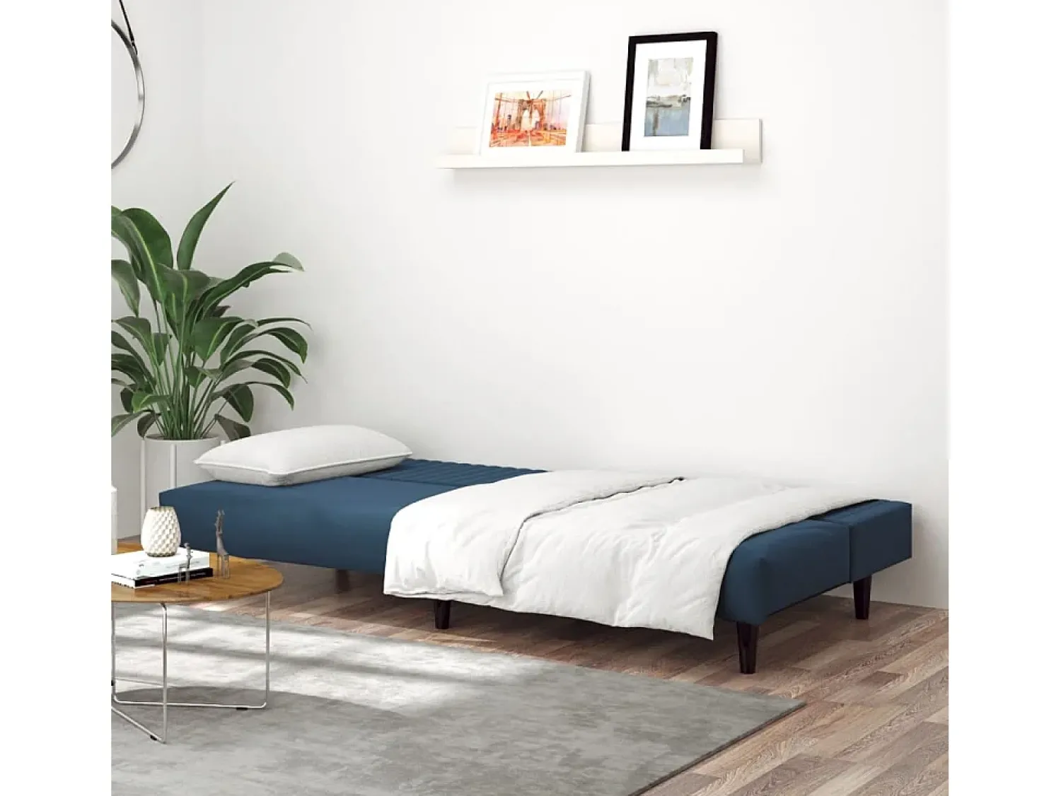 Sofá* Sofá-cama de 2 lugares veludo PT855479 Azul