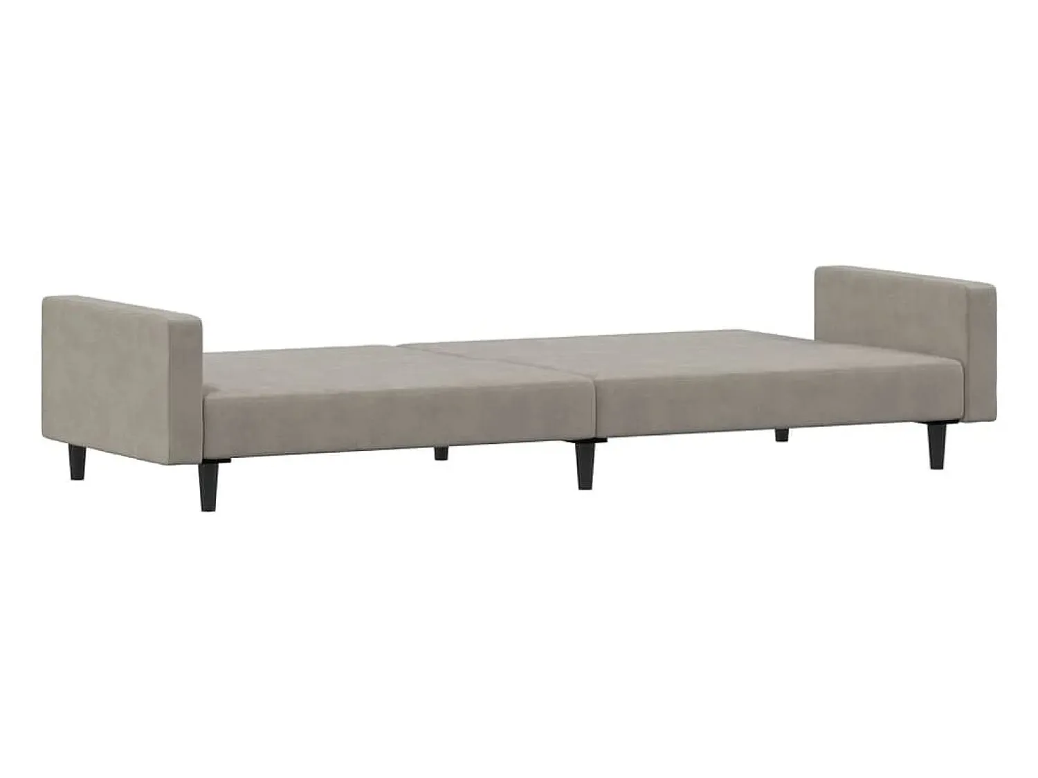 vidaxl Sofá-cama de 2 lugares veludo -claro^ Sofá