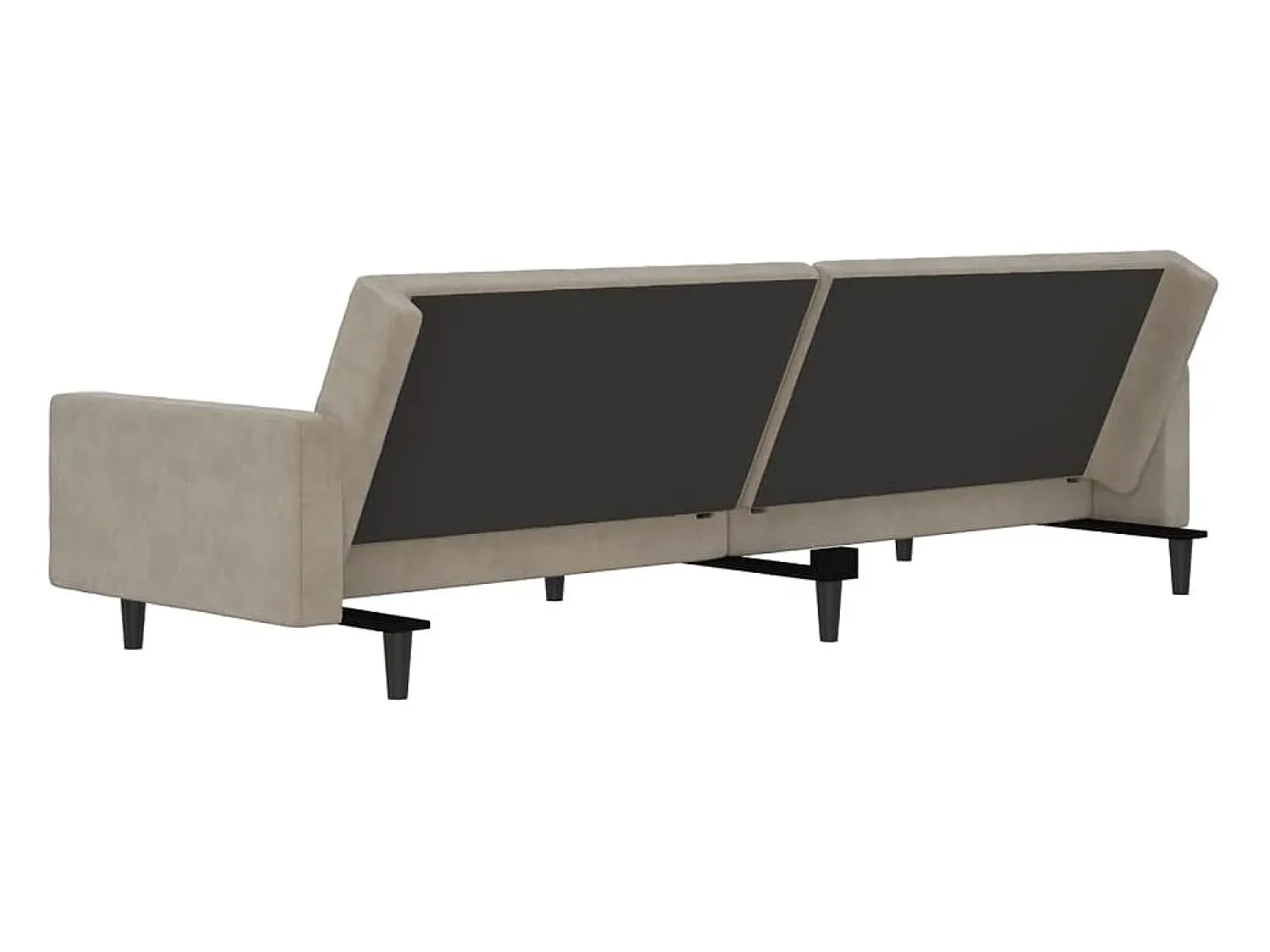 vidaxl Sofá-cama de 2 lugares veludo -claro^ Sofá
