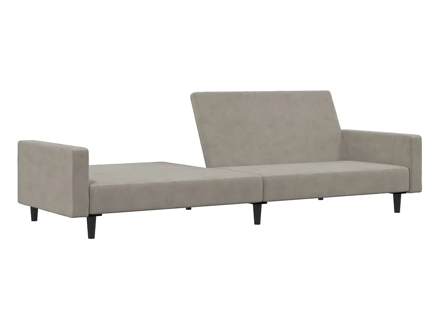 vidaxl Sofá-cama de 2 lugares veludo -claro^ Sofá