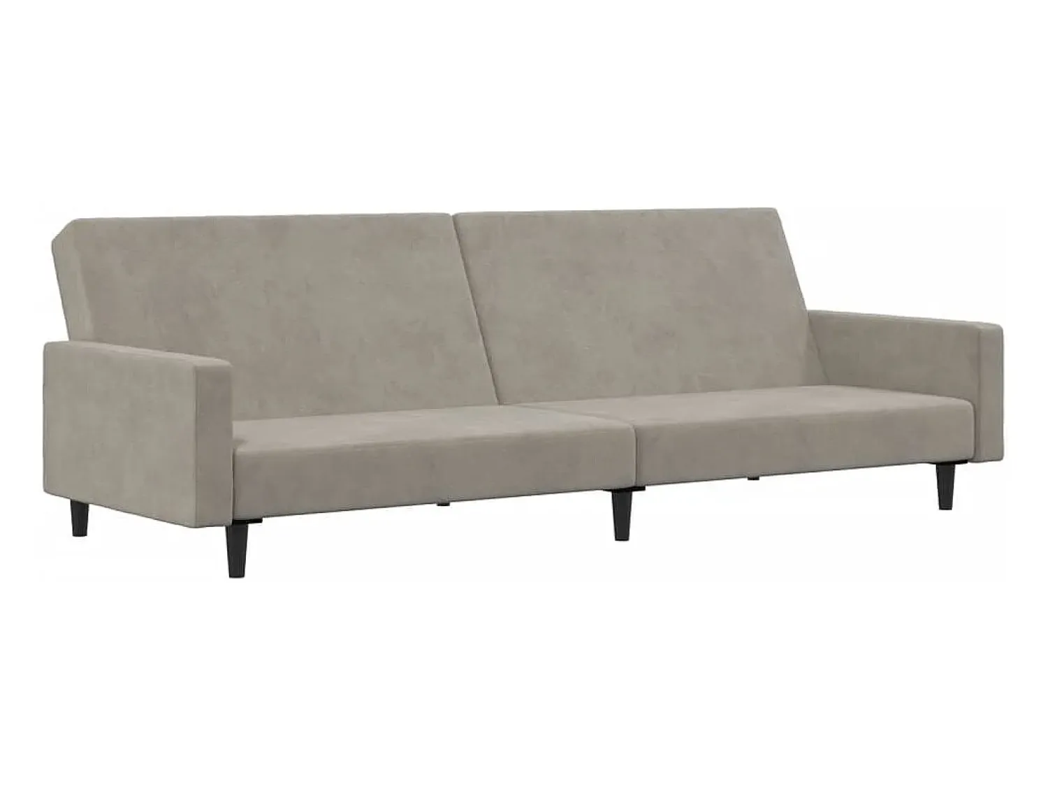 vidaxl Sofá-cama de 2 lugares veludo -claro^ Sofá