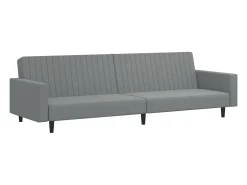 Sofá| Sofá-cama de 2 lugares veludo -claro PT394932 Cinzento