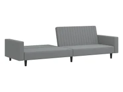 Sofá| Sofá-cama de 2 lugares veludo -claro PT394932 Cinzento