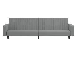 Sofá| Sofá-cama de 2 lugares veludo -claro PT394932 Cinzento