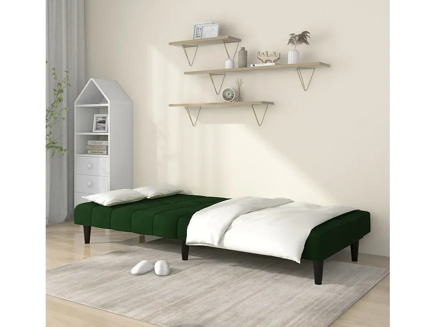 Sofá-cama de 2 lugares veludo -escuro PT169287 Verde