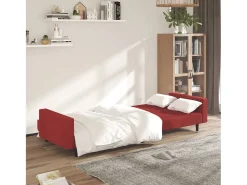 Sofá* Sofá-cama de 2 lugares veludo tinto PT329052 Vermelho