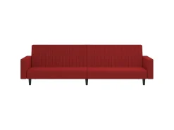 Sofá* Sofá-cama de 2 lugares veludo tinto PT329052 Vermelho