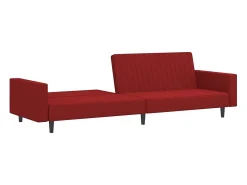Sofá* Sofá-cama de 2 lugares veludo tinto PT329052 Vermelho