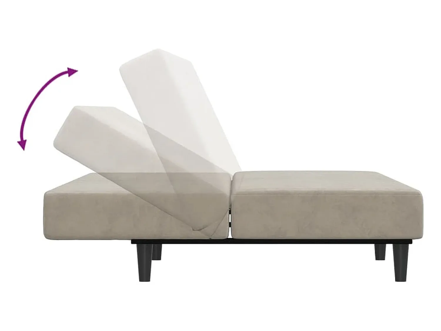 Sofá*vidaxl Sofá-cama de 2 lugares veludo -claro Cinzento
