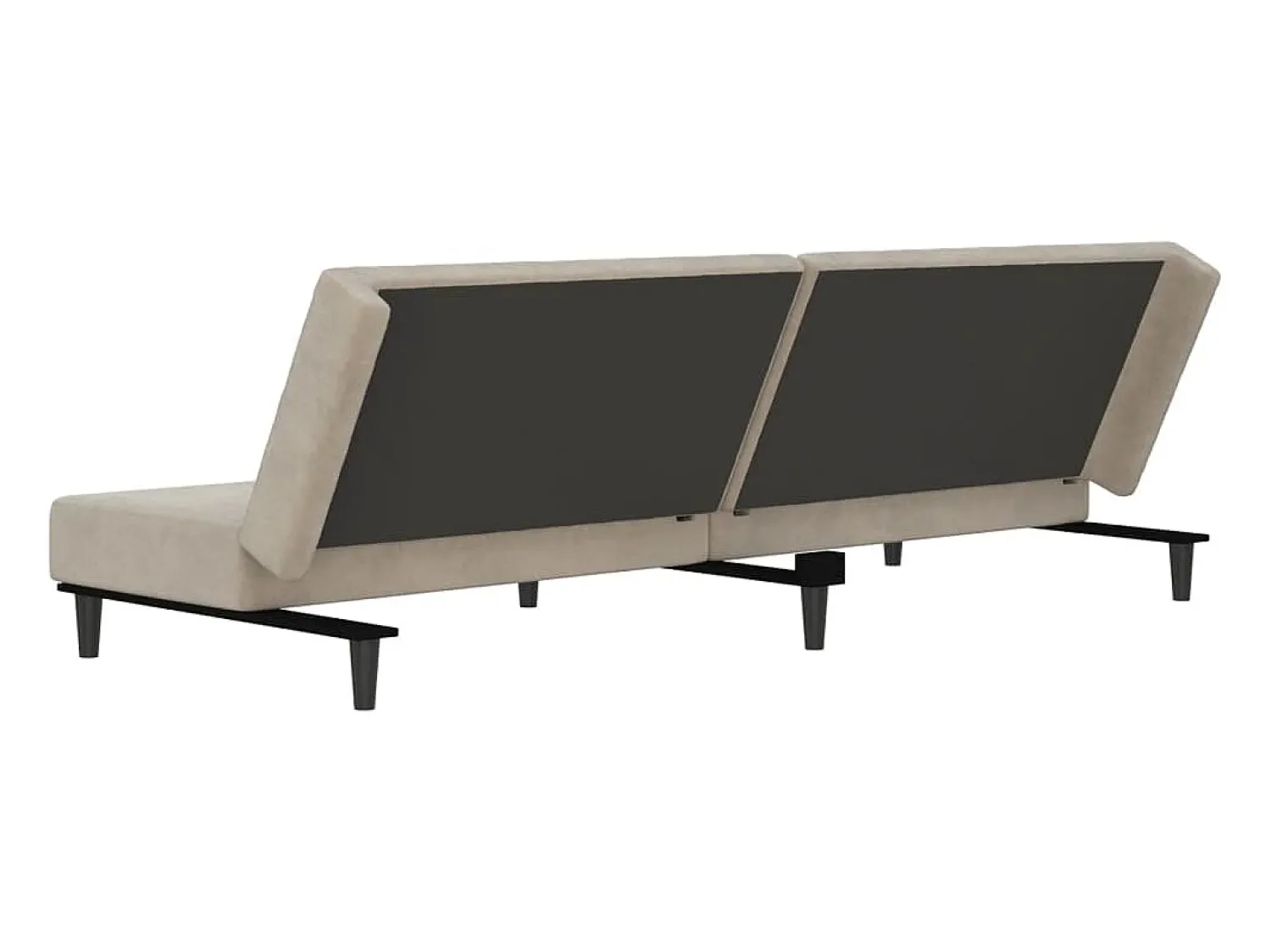 Sofá*vidaxl Sofá-cama de 2 lugares veludo -claro Cinzento