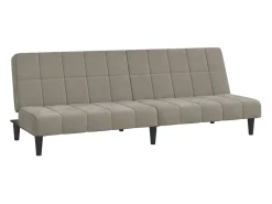 Sofá-cama de 2 lugares veludo cinzento-claro PT547154^ Sofá
