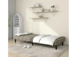 Sofá-cama de 2 lugares veludo cinzento-claro PT547154^ Sofá
