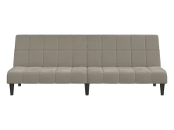 Sofá-cama de 2 lugares veludo cinzento-claro PT547154^ Sofá