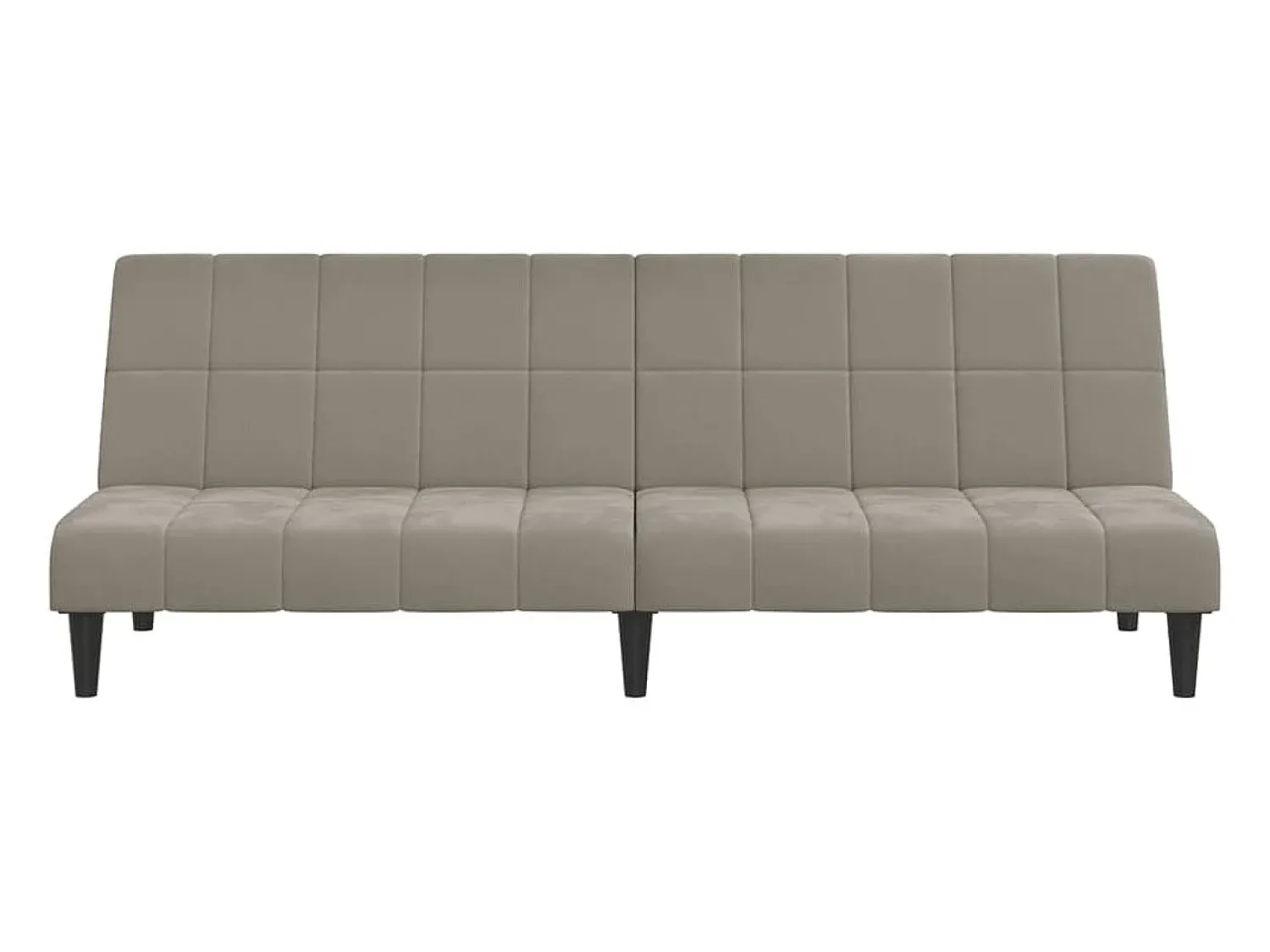 Sofá-cama de 2 lugares veludo cinzento-claro PT547154^ Sofá