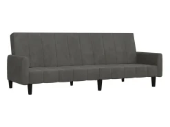 Sofá-cama de 2 lugares veludo -escuro PT699887^ Sofá