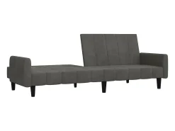Sofá-cama de 2 lugares veludo -escuro PT699887^ Sofá