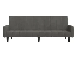 Sofá-cama de 2 lugares veludo -escuro PT699887^ Sofá
