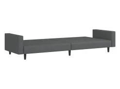 Sofá|vidaxl Sofá-cama de 2 lugares veludo -escuro Cinzento