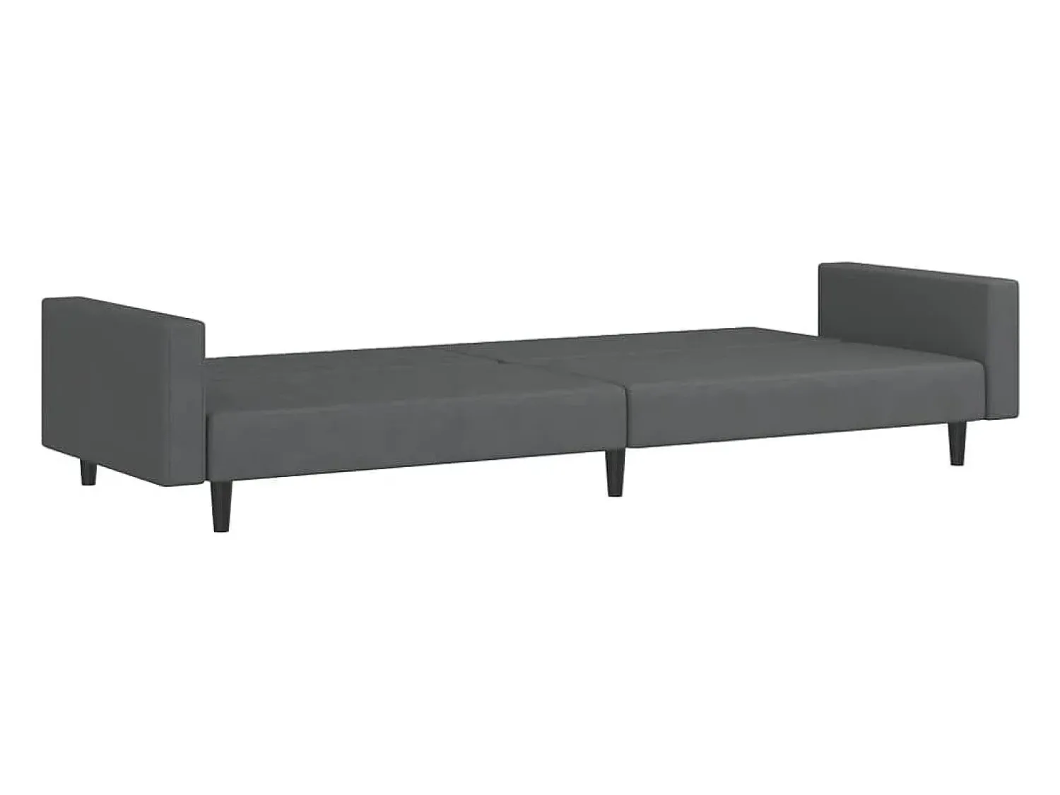 Sofá|vidaxl Sofá-cama de 2 lugares veludo -escuro Cinzento
