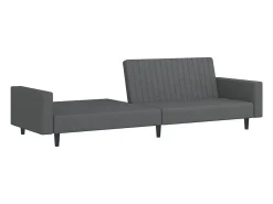 Sofá|vidaxl Sofá-cama de 2 lugares veludo -escuro Cinzento