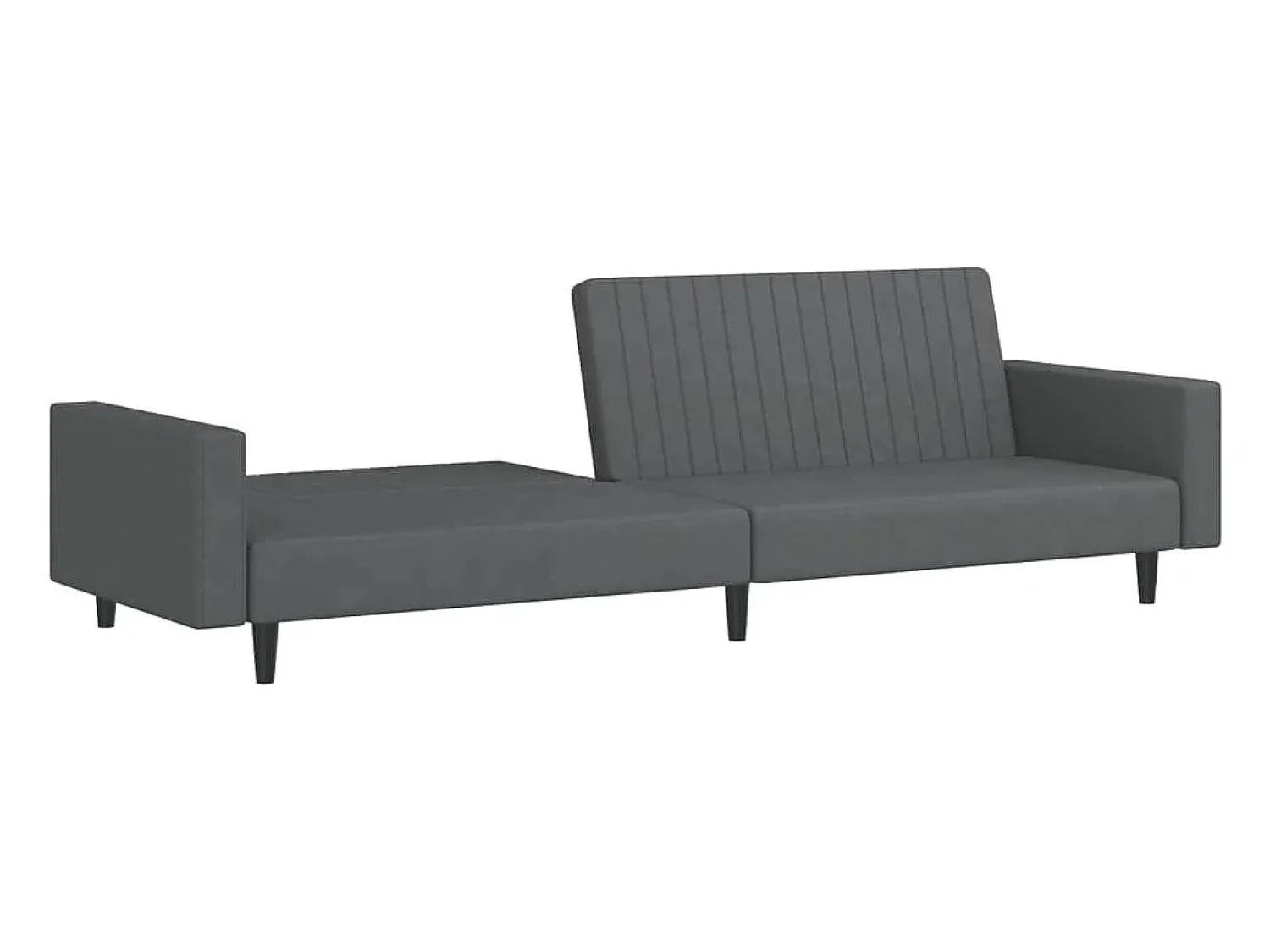Sofá|vidaxl Sofá-cama de 2 lugares veludo -escuro Cinzento