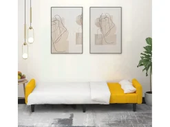 Sofá| Sofá-cama de 2 lugares veludo PT581153 Amarelo