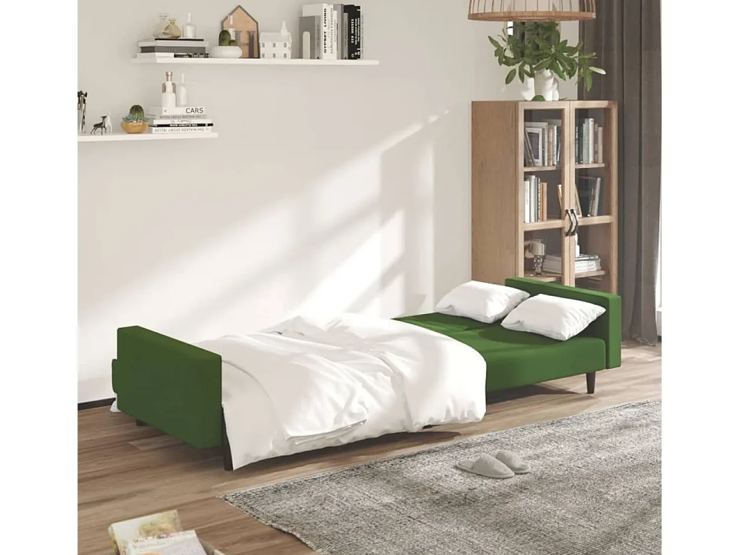 Online Sofá-cama de 2 lugares veludo -escuro PT641768 Verde