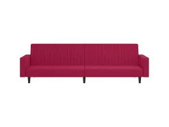 Sofá|vidaxl Sofá-cama de 2 lugares veludo tinto Vermelho