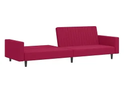 Sofá|vidaxl Sofá-cama de 2 lugares veludo tinto Vermelho