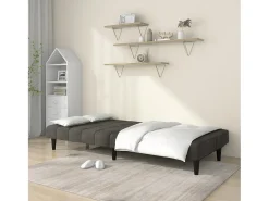 Sofá-cama de 2 lugares veludo -escuro PT175496^ Sofá