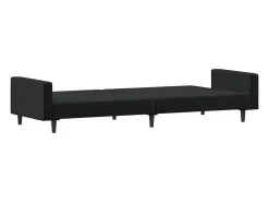 Outlet vidaxl Sofá-cama de 2 lugares veludo Preto