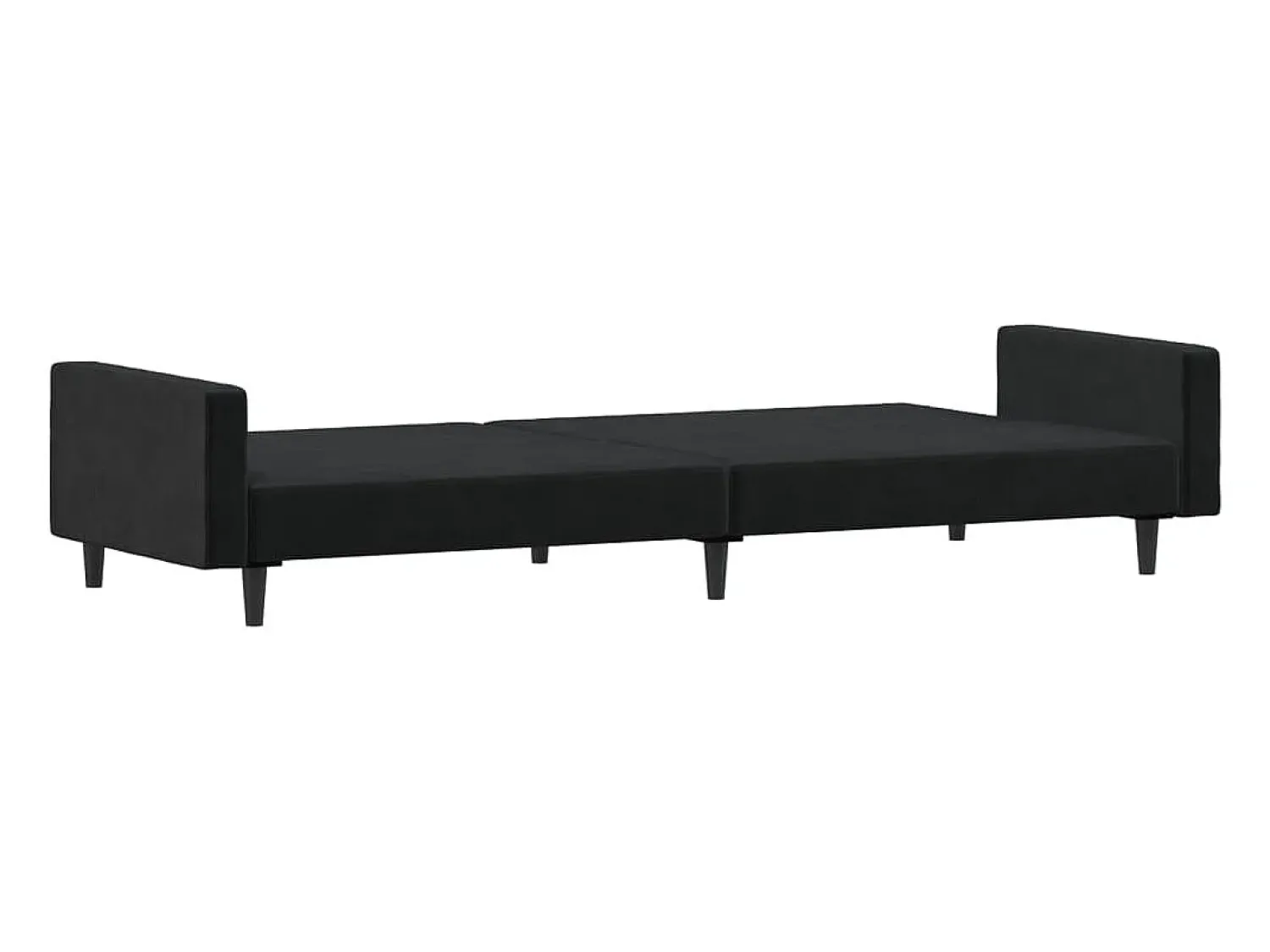 Outlet vidaxl Sofá-cama de 2 lugares veludo Preto