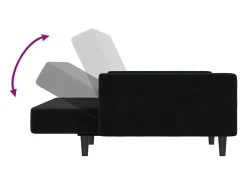 Outlet vidaxl Sofá-cama de 2 lugares veludo Preto