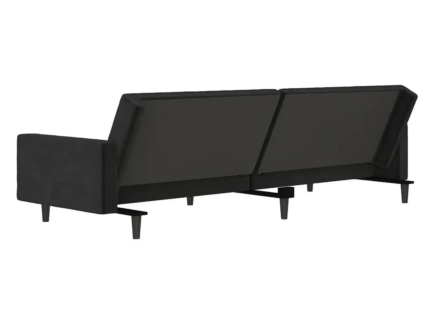 Outlet vidaxl Sofá-cama de 2 lugares veludo Preto