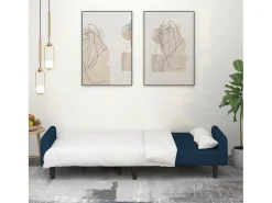 Clearance Sofá-cama de 2 lugares veludo PT607373 Azul