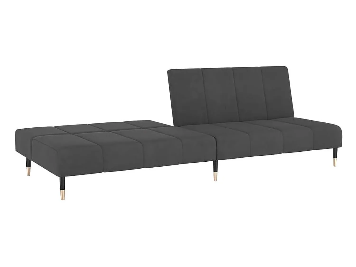 Clearance Sofá-cama de 2 lugares veludo -escuro PT276059 Cinzento