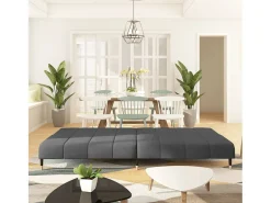Clearance Sofá-cama de 2 lugares veludo -escuro PT276059 Cinzento