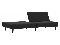 Sofá* Sofá-cama de 2 lugares veludo PT922827 Preto