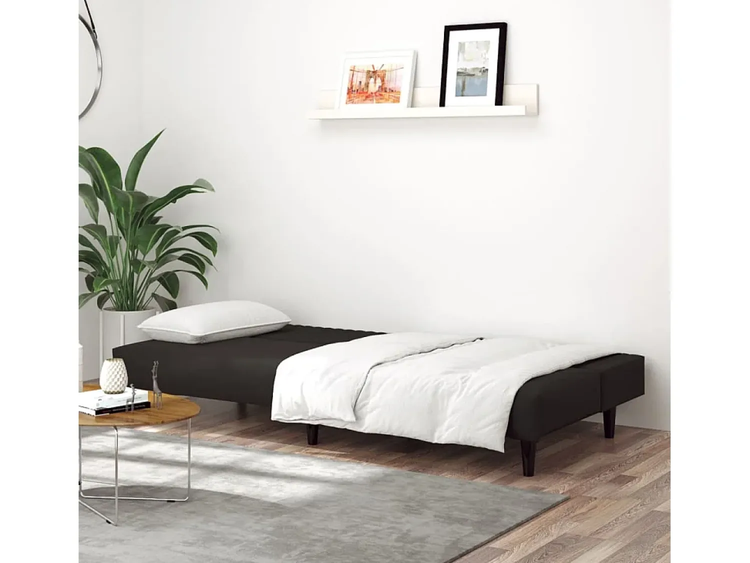 Sofá* Sofá-cama de 2 lugares veludo PT922827 Preto